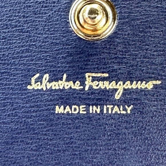 Salvatore Ferragamo Long Gancini Wallet Navy/Pink NEW IN BOX - Picture 8 of 11